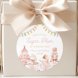 Sticker Rond Petit Casse-Noisette Sugar Plum 1er Anniversaire