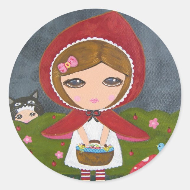 Sticker Rond Petit Chaperon Rouge (Devant)