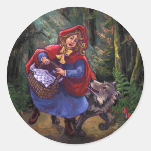 Sticker Rond Petit Chaperon Rouge