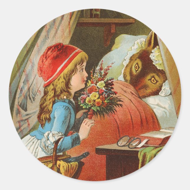 Sticker Rond Petit chaperon rouge par Carl Offterdinger (Devant)