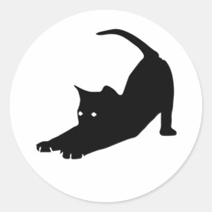 Sticker Rond Petit chat noir