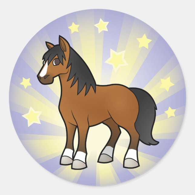 Sticker Rond Petit Cheval Étoile (Devant)