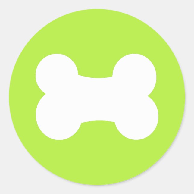 Sticker Rond Petit chien os Olive 3 pouces (Devant)