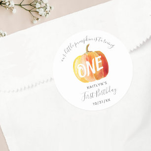 Sticker Rond Petit Citrouille 1er anniversaire