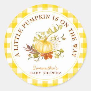 Sticker Rond Petit Citrouille en route Baby shower