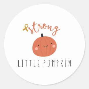Sticker Rond petit citrouille fort. cancer de l'enfance. Autoco