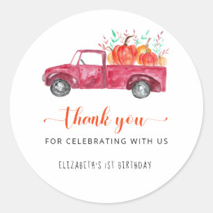 Sticker Rond Petit Citrouille Premier Anniversaire D'automne Me