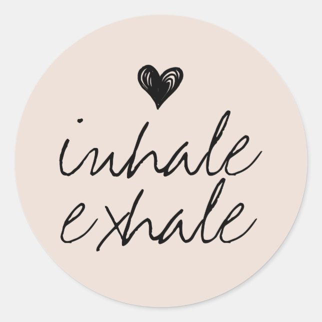 Sticker Rond Petit coeur mignon crème minimale beige (Devant)