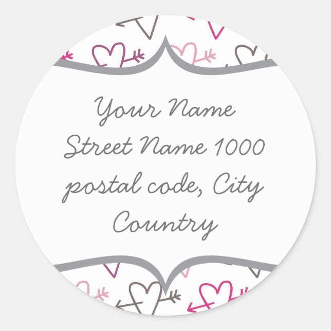 Sticker Rond petit coeur rose mignon (Devant)