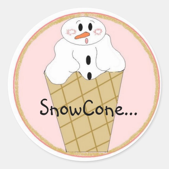 Sticker Rond Petit Cône de Neige (Devant)
