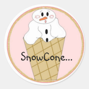 Sticker Rond Petit Cône de Neige