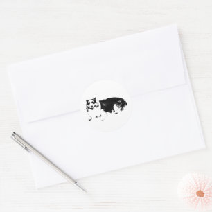 Sticker Rond Petit Corgi Grand Confort