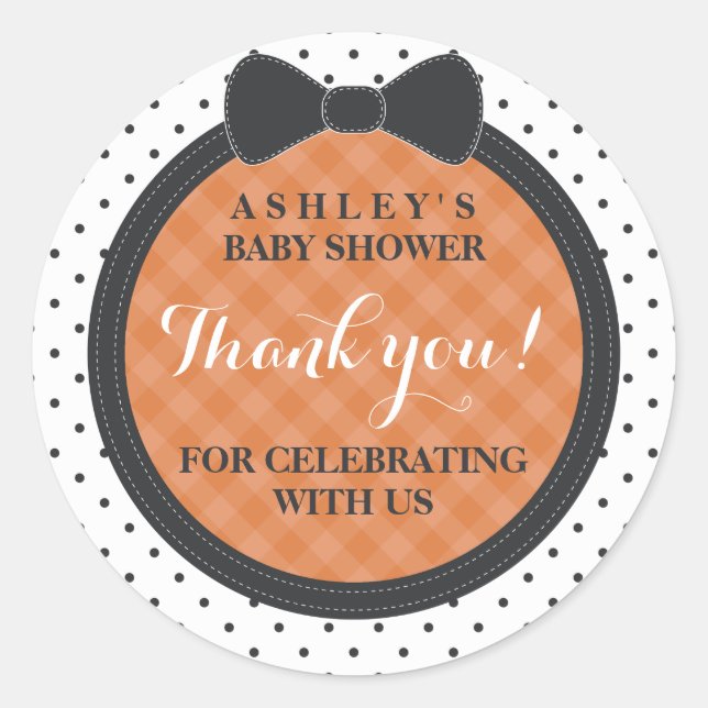 Sticker Rond Petit cou | Merci Baby shower Halloween (Devant)