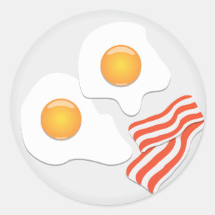 Sticker Rond Petit déjeuner aux œufs frits et au bacon
