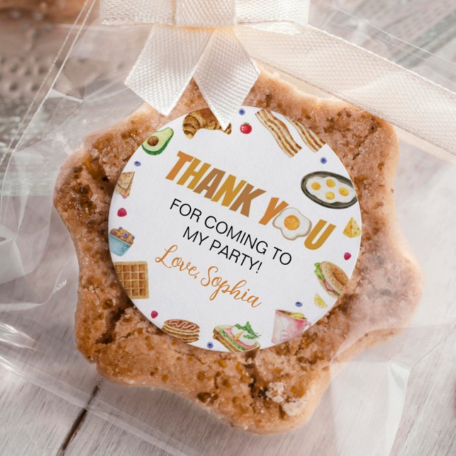 Sticker Rond Petit déjeuner Brunch Anniversaire Classic Round S (Créateur téléchargé)