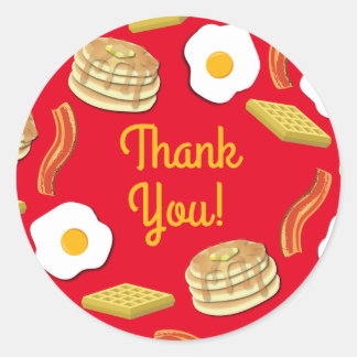 Sticker Rond Petit déjeuner Brunch Fête d'anniversaire
