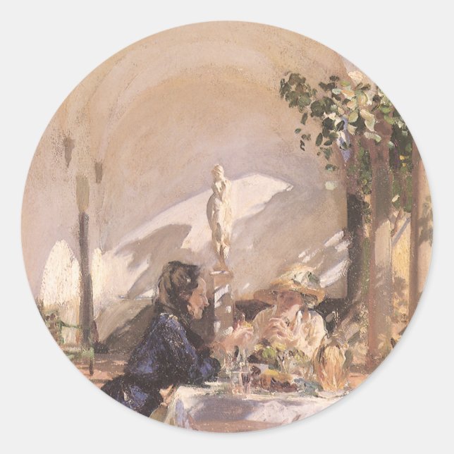 Sticker Rond Petit déjeuner dans la loggia de John Singer Sarge (Devant)