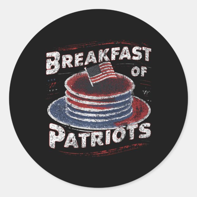 Sticker Rond Petit-Déjeuner Patriots Pancake American Cake 4ème (Devant)