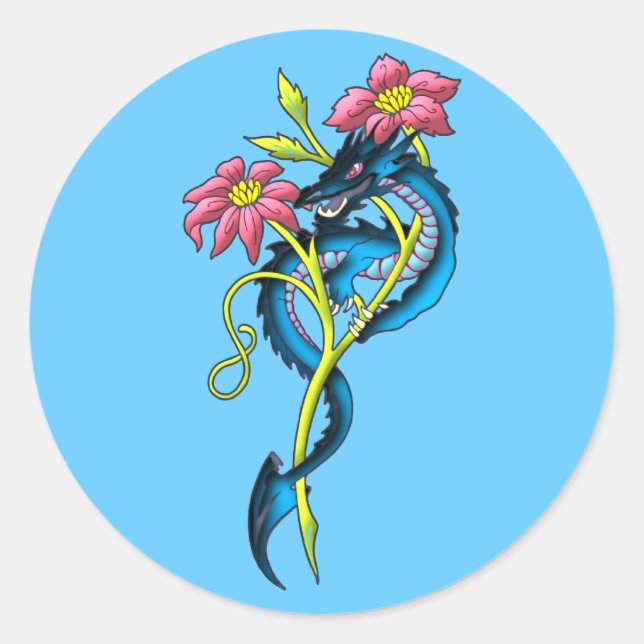 Sticker Rond petit dragon (Devant)