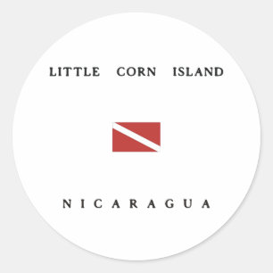 Sticker Rond Petit drapeau de piqué de scaphandre du Nicaragua