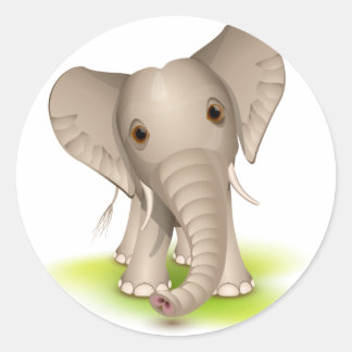 Sticker Rond Petit éléphant