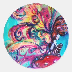 Sticker Rond Petit Elfe de Champignons