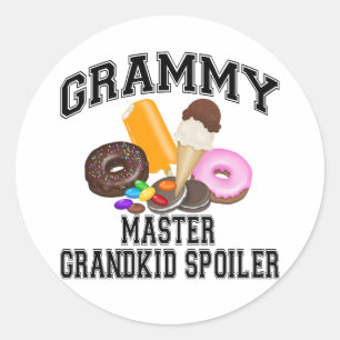 Sticker Rond Petit-enfant Spoiler Mémé