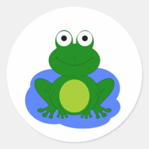 Sticker Rond Petit étang de grenouille funky