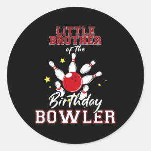 Sticker Rond Petit Frère du Joueur de Quilles Anniversaire Bowl