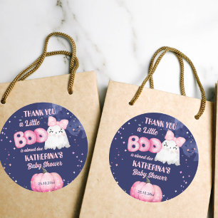 Sticker Rond Petit garçon Halloween fantôme fille baby shower f