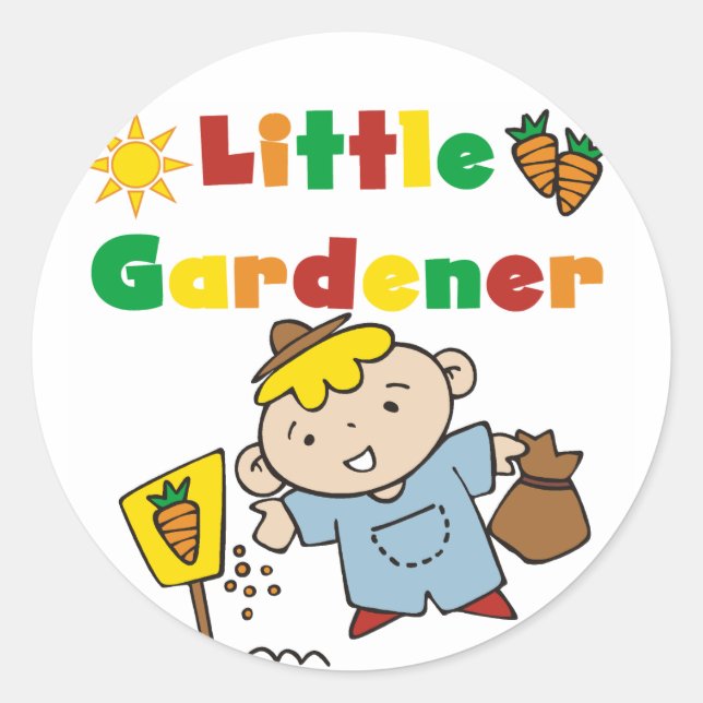 Sticker Rond Petit Gardener T-shirts et cadeaux (Devant)