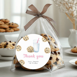 Sticker Rond Petit gâteau d'anniversaire merci