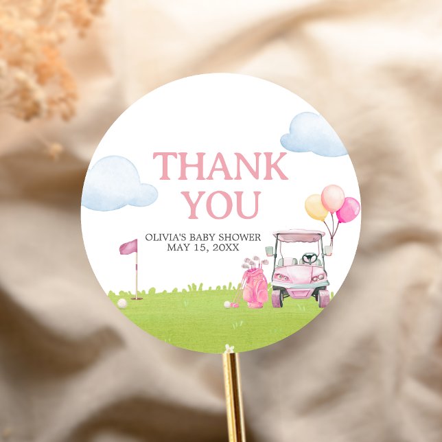 Sticker Rond Petit Golf Bébé Shower Putter (Créateur téléchargé)