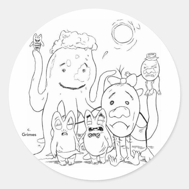 Sticker Rond Petit Goomerguts Gladys (Devant)