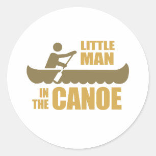 Sticker Rond Petit homme en pirogue