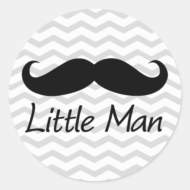 Sticker Rond Petit Homme Mustache Chevron mignon Garçons Favori (Devant)