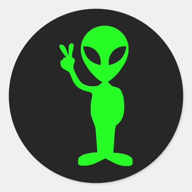 Sticker Rond Petit homme vert en noir (Devant)