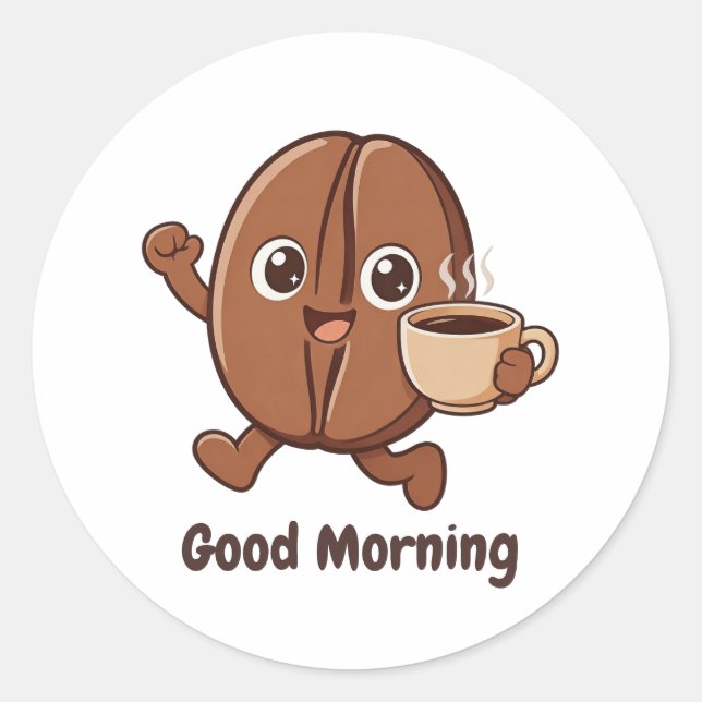 Sticker Rond Petit Kaka – Bonjour  (Devant)