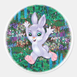 Sticker Rond Petit Lapin Cutest