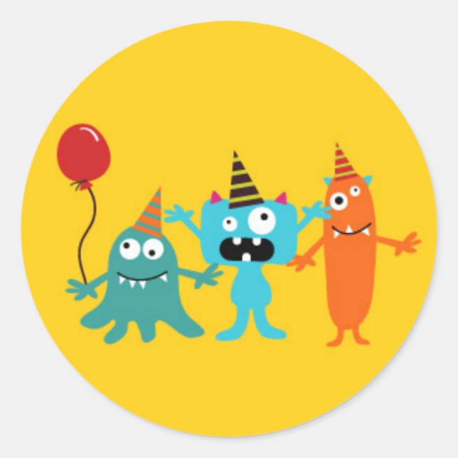 Sticker Rond Petit monstre (Devant)