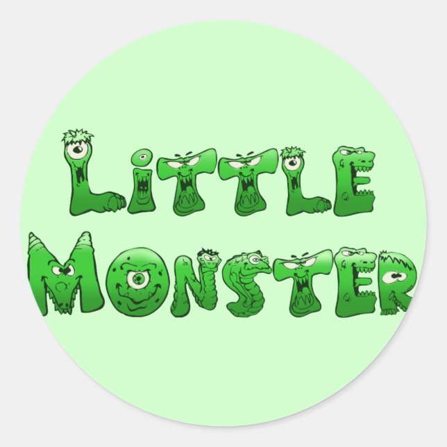 Sticker Rond Petit monstre tombé (Devant)