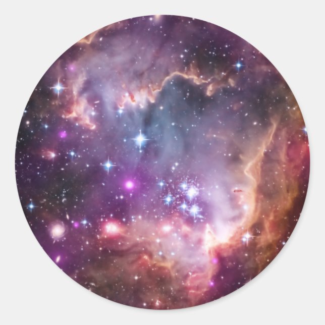 Sticker Rond Petit Nuage de Magellan violet (Devant)