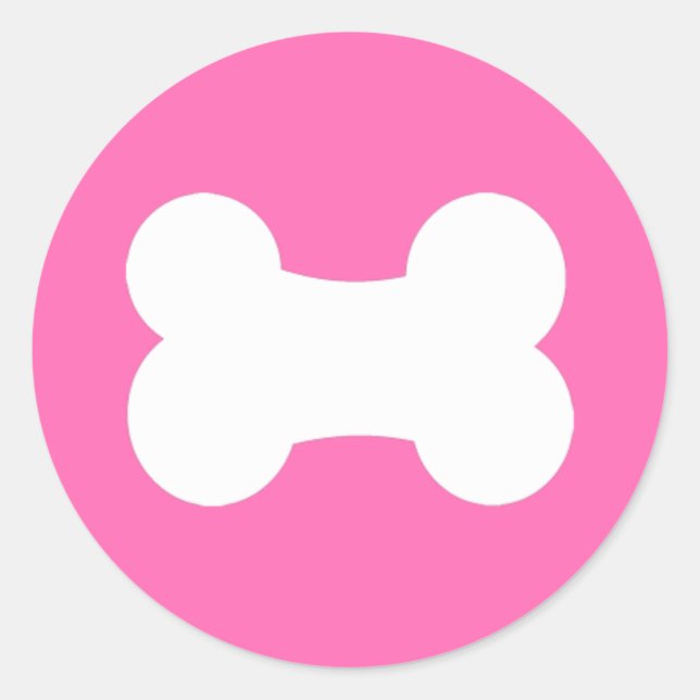 Sticker Rond Petit os Hot rose 1,5 pouces (Devant)