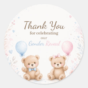 Sticker Rond Petit Ours Annonce du Sexe Remerciement Classique