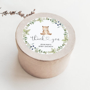 Sticker Rond petit ours de feuillage d'eucalyptus