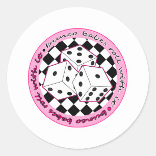 Sticker Rond Petit pain de bébés de Bunco avec lui - rose