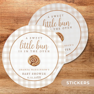 Sticker Rond Petit petit pain sucré dans le Baby shower Neutre 