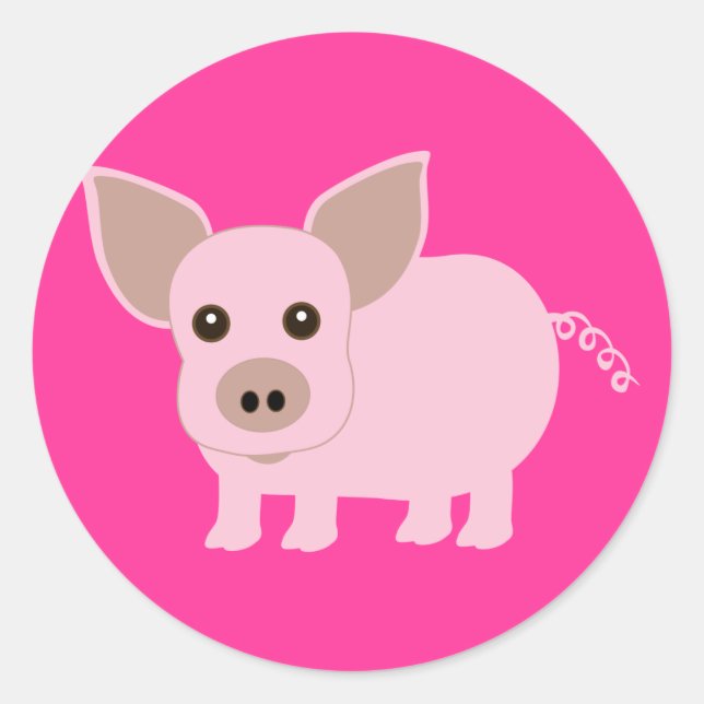 Sticker Rond Petit Piggie (Devant)