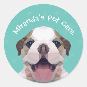 Sticker Rond Petit Pog Chien Soins pour animaux de compagnie Gr
