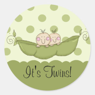 Sticker Rond Petit Pois doux chevalet jumeaux bébé